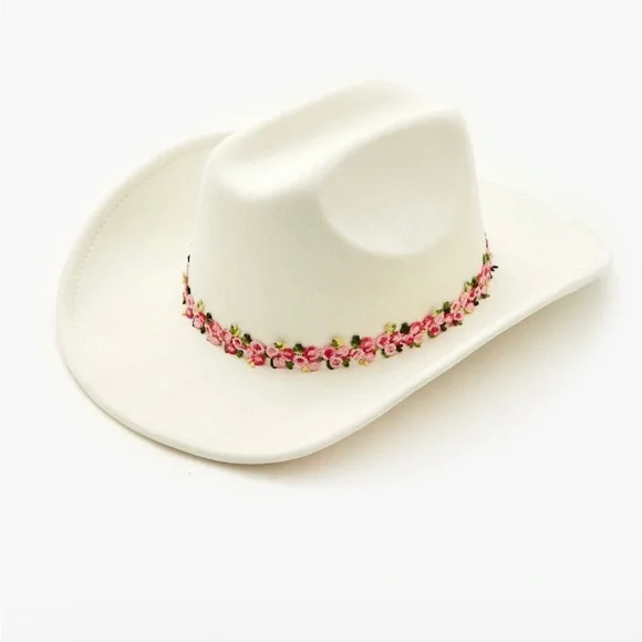 Floral Embroidered Cowgirl Hat - Picture 4 of 4